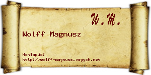 Wolff Magnusz névjegykártya
